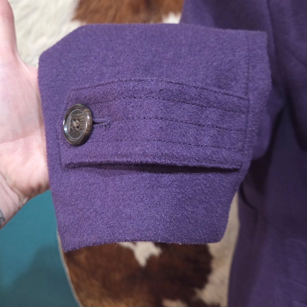 Relativity Women's Purple Pea Coat - Picture 5 of 11